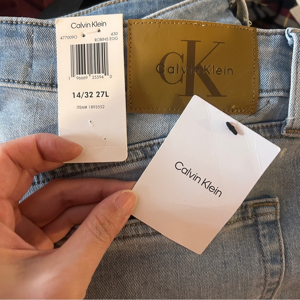 NEW Calvin Klein Light Wash Blue High Rise Skinny Ankle Jeans Denim Size 32 - Picture 9 of 12